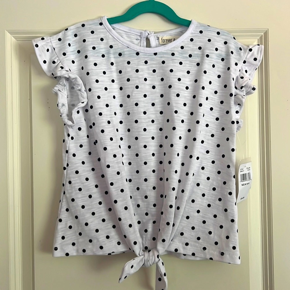White with black polka dots size 10/12